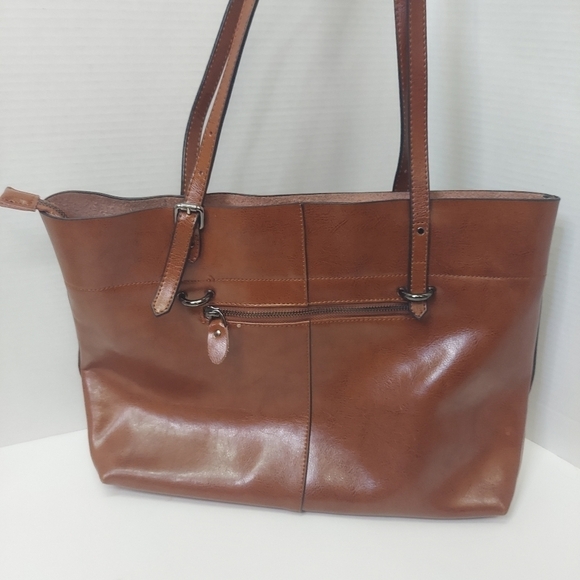 S-ZONE Women's Brown Leather Purse Tote Shoulder Bag Handbag - Picture 1 of 14
